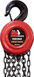 BIG RED 1 Ton Hand Chain Hoist Capacity with 2 Heavy Duty Hooks, Red