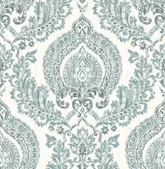 NuWallpaper Kensington Damask Blue Peel & Stick Wallpaper