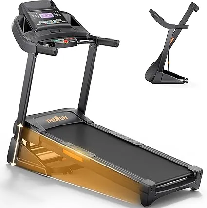 THERUN Incline Treadmill, Treadmill for Running and Walking, 300 lbs Capacity Treadmill with Auto Incline, Wide Belt, 3.5HP, App, Heart Rate, Black