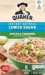 Quaker Instant Oatmeal, Lower Sugar, Apples & Cinnamon