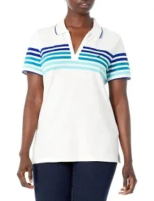 Nautica Women's Stretch Cotton Polo Shirt