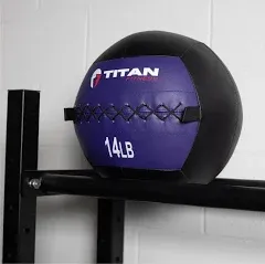 Titan Fitness Soft Leather Medicine Wall Ball 14 lb. Durable