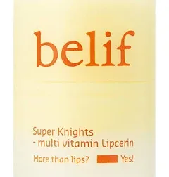 belif Super Knights Multivitamin Lipcerin, Multi-Purpose Glossy Vitamin C Lip Butter Balm, Smooths Lip Texture & Strengthens Lip Barrier, Hydrating, Korean Skin Care Makeup