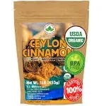 Ceylon Cinnamon Powder (1 lb) | 100% Certified Organic | Freshly Ground Premium Sri Lanka Cinnamon for Exquisite Flavor