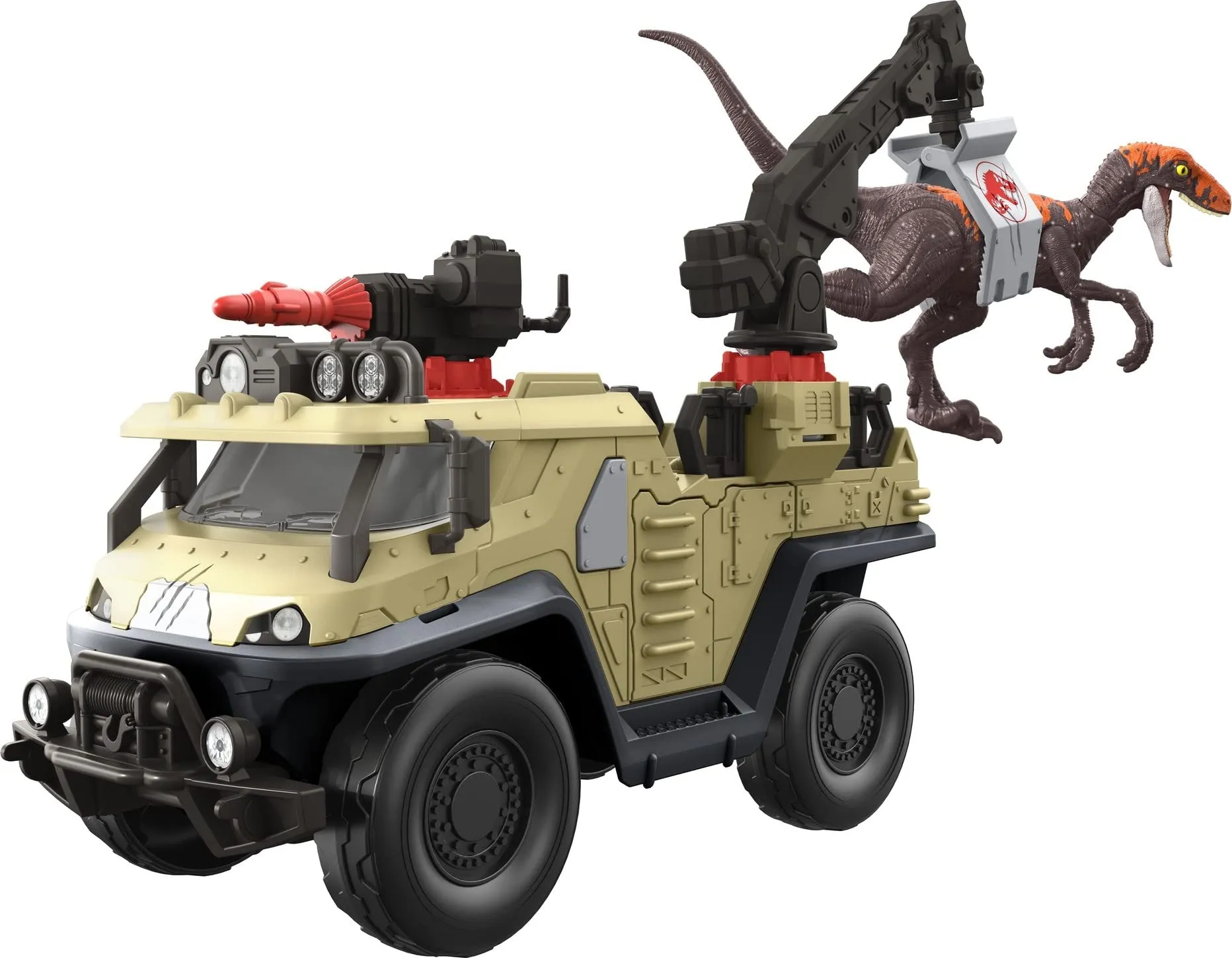 NEW Mattel - JURASSIC WORLD Dominion Capture &#039;N Crush Truck Action Figure Set