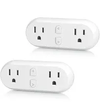 Wifi Heavy Duty Dual Outlet Smart Plug with Individual Control, No Hub Requiredw