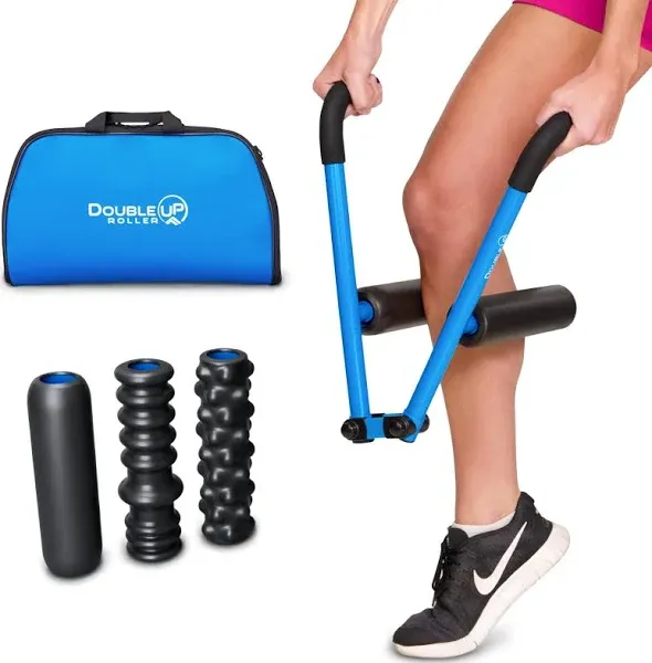 DoubleUP Roller Kit Muscle Massager with Lever-Action Pressure Control and Quick-Change Rollers