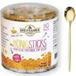 Breitsamer Honig Raw Honey Sticks, 0.28 oz, 80 Sticks/Tub