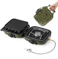 Naturehike 2-in-1 Gas Camping Stove, Frying Pan, Stove with Adjustable Burner...