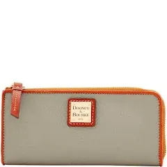 Dooney &amp; Bourke Pebble Grain Zip Clutch Wallet - Clementine