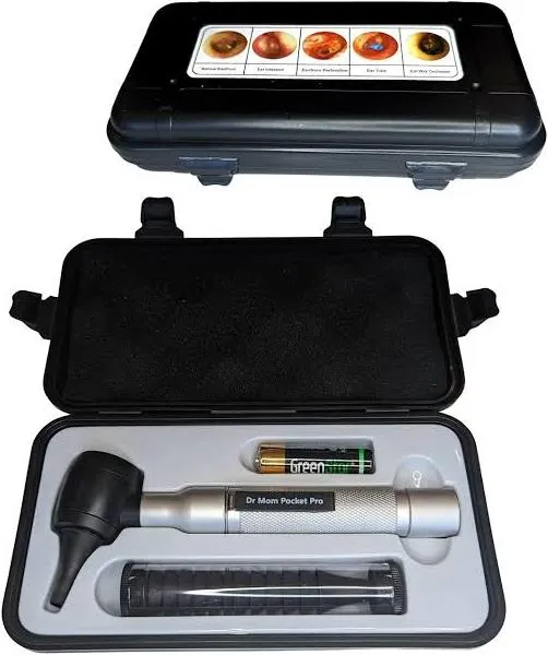 Dr. Mom Stainless LED Otoscope with Hard Case