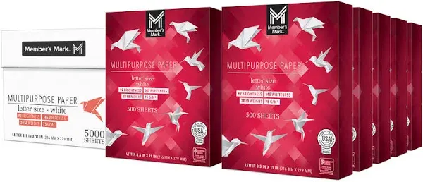 Member's Mark Copy Paper, 20lb, 92 Bright, 8.5 x 11 (1 Case)