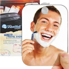 Anti-Fog Shaving Mirror for Travel | Fogless Bathroom Shower Mirror with Handheld Option for Men and Women | Hanging Shower Mirror Includes Long-Lasting Reusable Suction Cup