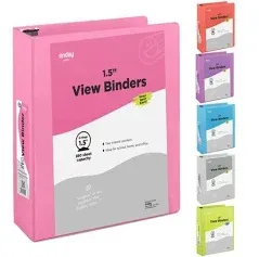 Enday 1.5-inch 3-Ring View Binder