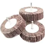 5 Pack Sanding Flap Wheel 3.15X1X 1/4 Inch Shank Mounted Flap Wheels 80 Grit Alu