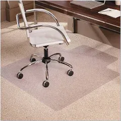 ES Robbins 128183 EverLife 53" x 45" Clear Vinyl Lipped Crystal Edge Low Pile Carpet Chair Mat with AnchorBar Backing