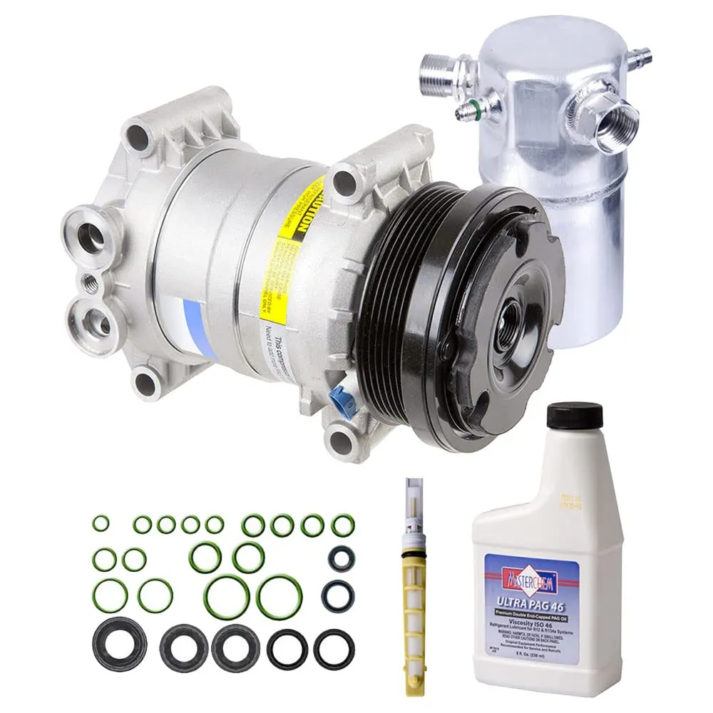 AC Compressor & A/C Kit For Chevy Astro & GMC Safari 2002 2003 2004 20055 - Includes Drier, Expansion, PAG Oil & O-Rings - BuyAutoParts 60-81792RK New