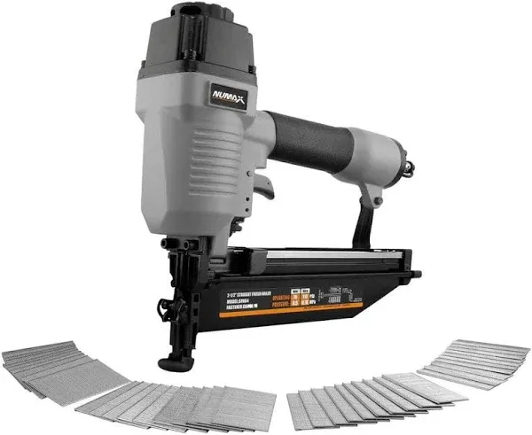 NuMax SFN64WN Pneumatic 16-Gauge 2-1/2" Straight Finish Nailer with Nails (2000 count)