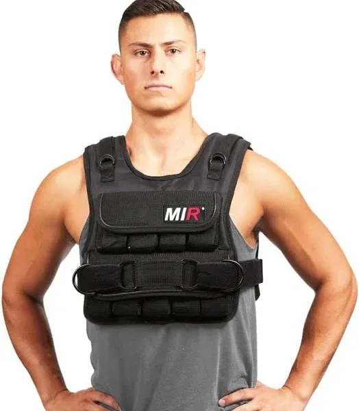 MiR Short Weighted Vest With Zipper Option Solid Iron Weights Workout Vest 20lbs