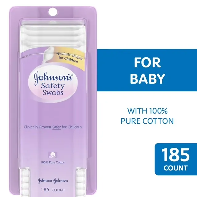 Johnson's 100% Pure Cotton Safety Swabs - 185 count