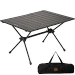 Naturehike FT11 Height Adjustable Camping Table, Ultralight Aluminum Roll Up Table with Carry Bag, Portable Backpacking Camp Table for Hiking Picnic Fishing Beach