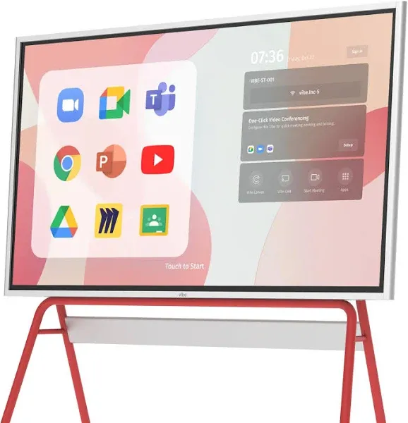 Vibe S1 4K UHD Smart Board, 55 Inch Digital Whiteboard for Office and Classroom, Electronic Presentation Meeting Device for Hybrid Work, Interative Touchscreen Display, Chrome OS and 250+ Free Apps