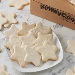 50-Pack Nut-Free Uniced Star Shaped Smiley Cookie Sugar Cookies