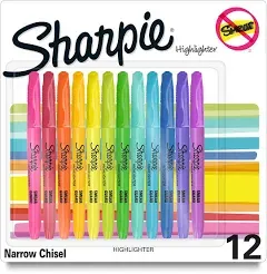 Sharpie Pocket Highlighters Assorted Chisel Tip Pack of 12