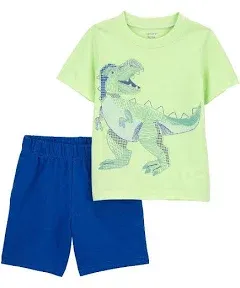 Carter's Baby Boys 2-Piece Dinosaur Tee & Short Set