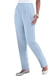 Roaman's Plus Size Women's Straight-Leg Soft Knit Pant