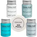 Terra Pure White Tea &amp; Coconut Hotel Size Toiletries Set | 1-Shoppe All-In-Kit |