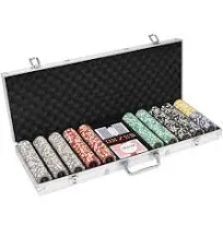 500 Count Eclipse Poker Chip Set – Padded Aluminum Case – Heavyweight 14 Gram Ch