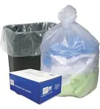 Ultra Plus WHD2431 Can Liners, 16 Gallon, 24-Inch x33-Inch , 200/CT, Translucent