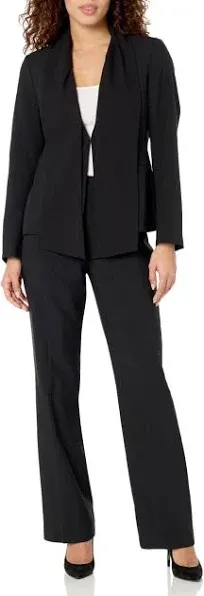 Le Suit Women's Scarf Collared JKT & Audrey Size Zip Pant