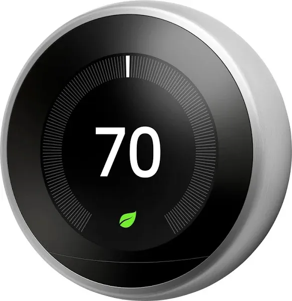 Google Nest 3rd Gen Smart Learning Thermostat - Stainless Steel (T3007ES)