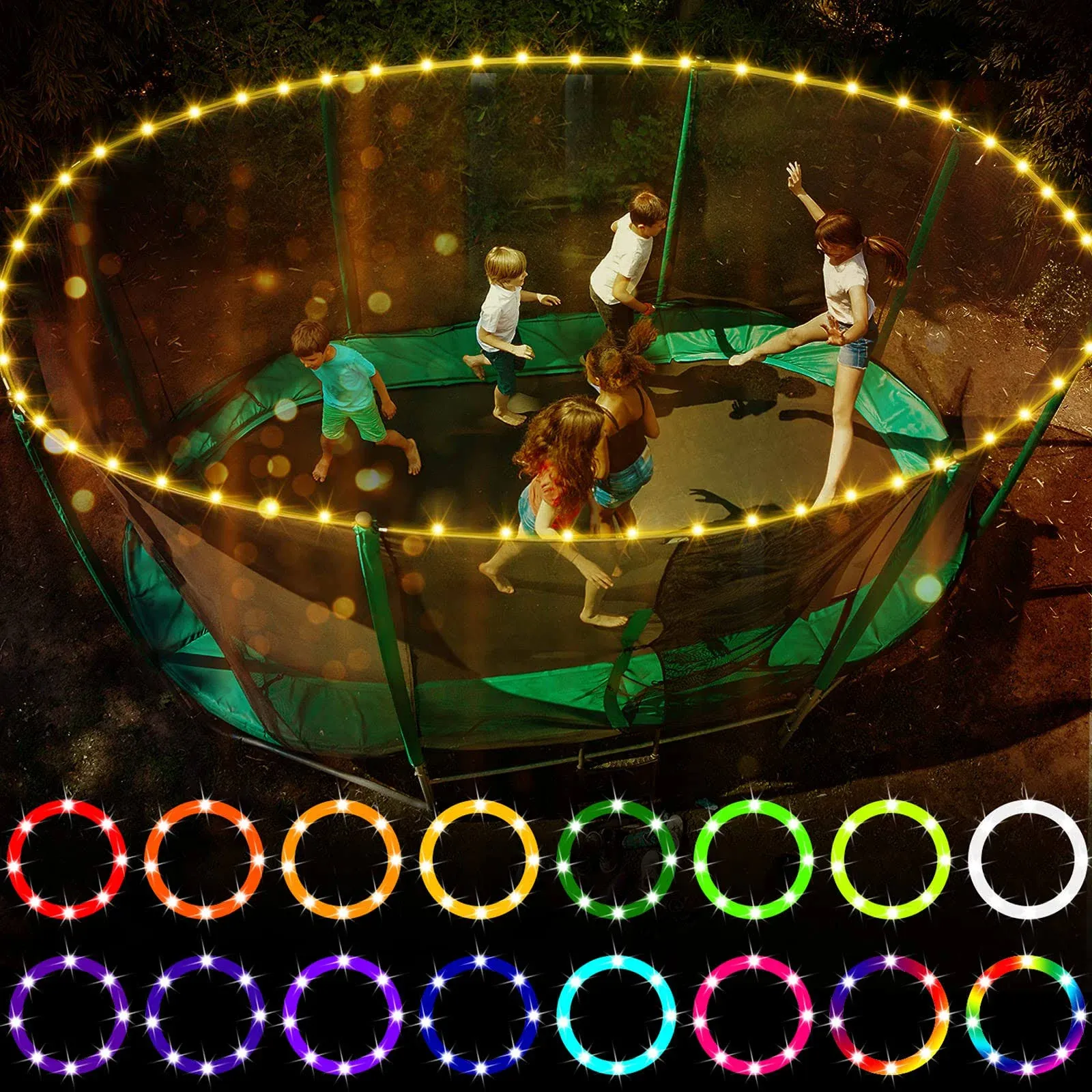 LED Trampoline Lights，Remote Control Rim Light 12 Ft, 12 Ft 