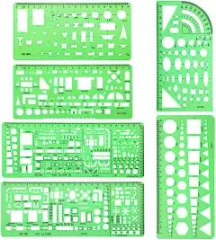 Hestya 6 Pieces Plastic Measuring Templates Building Formwork Stencils Geometric Drawing