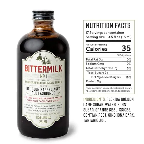 Bittermilk No. 1 Bourbon Barrel Aged Old Fashioned Cocktail Mixer