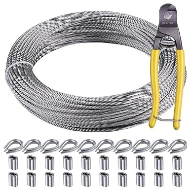 Rectoo 1/8" 100ft Wire Rope Cable