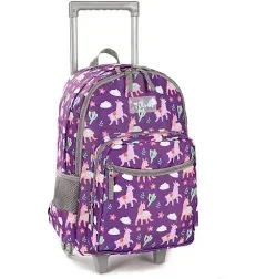 Girls Purple Alpaca Rolling Backpack with Lunch Bag | Tilami