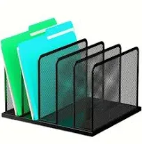 Kuntine.B 5 Upright Mesh Desk File Organizer