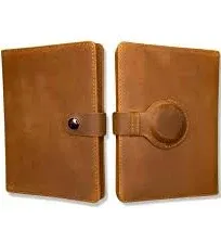 Genuine Leather AirTag Passport Holder and Wallet