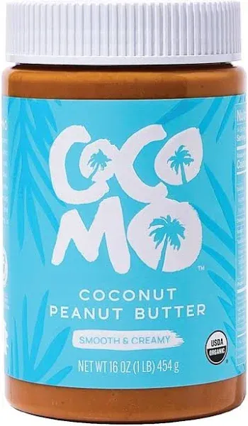 Cocomo Coconut Peanut Butter, Organic Peanut Butter, Natural, Gluten Free, Vegan, No Seed Oils, High Protein, Smooth and Creamy Spread, 16oz, 2 Pack