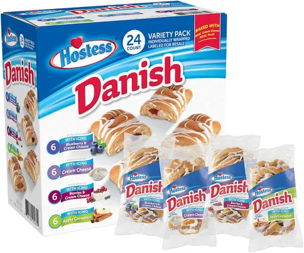 Hostess Danish Variety Pack with Icing 24 Count