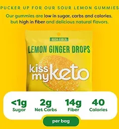 Kiss My Keto Gummy Candy Lemon Ginger Drops