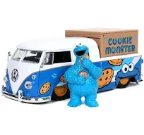 Cookie Monster Bus Diecast 1963 VW Jada 1:24 Incomplete