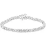 1/2 Carat Diamond Bezel Look Tennis Bracelet in Sterling Silver 7.25&#034;