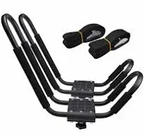 TMS J-Bar Rack HD Kayak Carrier Canoe Boat Surf Ski Roof Top Mounted on Car SUV Crossbar