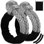 Softive – Soft Shackle ½ x 22 inch (2 Pack) – 55,000 lbs. Max. Strength Soft Shackle Recovery Rope with Sleeves for SUV ATV Truck Off Road Towing —