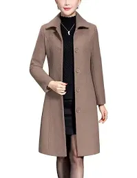 Jenkoon Women's Wool Trench Coat Winter Long Thick Overcoat Walker Coats